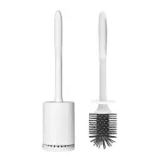 Toilet Brush And Holder Set Silicone and Antibacterial Bristles Bathroom Cleaning Tool