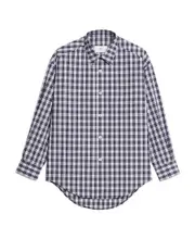 plaid-pint long-sleeve shirt XS,L Gray