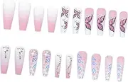 Baluue Pcs Heart Press on Nails Women Fake Nails Kit Easy Diy Manicure Supplies Perfect for Parties