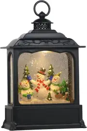 Musical Snow Globe Lantern with Timer, Lighted Usb/Battery Operated Swirling Sin