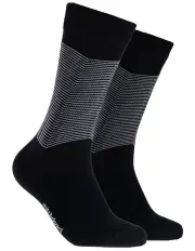 [Mitch Dowd] V Stripe Cotton Crew Socks in Black