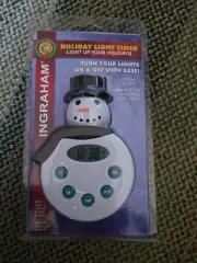 Holiday Lamp Timer Digital Programmable Snowman Christmas Plug in Lamp