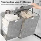 Portable Clothes Basket Easy-carry Dirty Bag Dustproof Laundry Storage with Lid