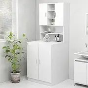 Washing Machine Cabinet White 70.5x25.5x90 cm Storage Organizer Home Furniture