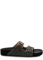 Isabel Marant Lennyo Studded Leather Sliders - Black - 39 (IT39 / UK6) 39 (IT39 / UK6)