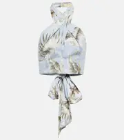 [Erdem] Erdem Luna printed cotton cropped top AU 12 multicoloured