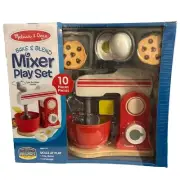 NEW Melissa & Doug Wooden Blend & Bake Mixer Kids Toy Play Set 10 Pieces Ages 3+