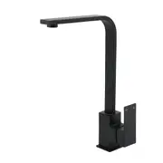 WELS Matte Black Square Gooseneck Swivel Laundry Sink Kitchen Mixer Faucet Tap