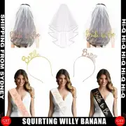 Bride To Be Hen Veil Sash Tiara Hens Night Bridal Shower Kitchen Tea Accessories