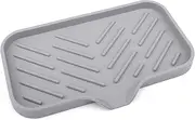 Silicone Kitchen Sink Tray Soap Tray Soap Dish Holder Sponge Holder with Built-in Drain Lip, Countertop Sink Kitchen Organizer Tray for Dish Soap/Sponge/Brush,Large Size