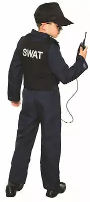 Police Swat Navy Blue Jumpsuit Costume Medium 8-10
