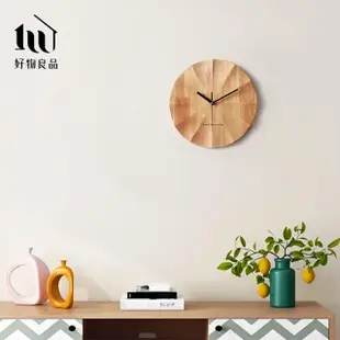 【好物良品】日本簡約高質感實木時鐘(掛鐘 壁鐘 原木掛鐘時鐘 簡約設計)