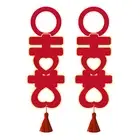 1 Pair Door Handle Decoration Articles Mini Wide Application Red Xi