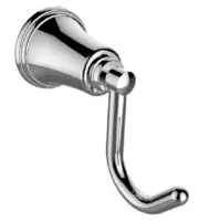 Posh CANTERBURY ROBE HOOK 91mm High, Wall Mounted- Chrome Or Brass Gold