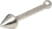 [JewelryWeb] 14ct White Gold Cone Shaped Body Piercing Jewelry Nose Stud