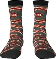 [EdWal] Soft Bacon Pattern print Moisture Wicking Socks Sports Socks for Men and Women Warm thermal Boot Hiking Socks