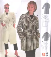 BURDA Misses Sewing Pattern COAT size 10 12 14 16 18 20 22 Trenchcoat