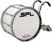 Sound Percussion Labs Birch Marching Bass Drum with Carrier 20 x 14 White
