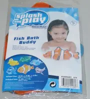 Splash and Play Inflatable Bath Buddy Bathtub Water Toy Ages 1+ Orange Fish NEW
