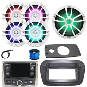 JBL Marine Radio,ANT, LED Sub, 4x 6.5" 300W LED White Speaker,Spa Bezel, Adapter