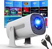 Mini Projector with WiFi and Bluetooth, 1080P Native 4K Support Projector Netfli