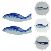2 Pcs Spoons Utensils Fish Chopsticks Rest Smooth Surface Kitchen