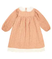 [C'era Una Volta] C'era Una Volta Frankie checked cotton dress Y 4 brown