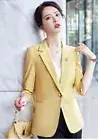 Spring Summer Womens One Button Casual Business Workwear Suit Blazer Coat Jacket