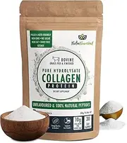 [Nutra Nourished] Collagen Powder Unflavoured (300 grams) - Collagen Peptides Pure Hydrolyzed Collagen nutritional Supplement Tasteless - Protein for Effortless Beauty