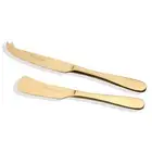 2pc Stanley Rogers Albany Cheese Knife Charcuterie Utensil Set Champagne Gold