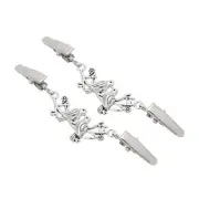 Sweater Clips, 2Pcs Alloy Shawl Clip Two Bird Cardigan Clasp, Silver