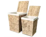 vidaXL Laundry Basket Set 2 Pieces Water Hyacinth