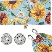 Fall Flowers Sunflower Blue Hammocks with Tree Straps Hanging Hammock for Camping & Hiking Essential
