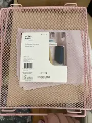 BOGO 12" Tall Metal Wire School Locker Shelf Stackable Storage Book Organizer2pk