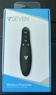 V7 Professional Wireless Presenter Laser Pointer 35Ft. Reach WP100024G19NB