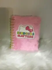 NEW Sanrio Hello Kitty Kindness Matters Pink Fuzzy Mini Journal Notebook 4 x 4.5