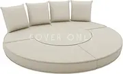 Outdoor Daybed Cushion Cover, 66" Replacement Round Bed Cushions Cover,Outdoor Waterproof and Fade-Resistant Sun Bed Out door Cushion Cover - Patio Round Daybed Cushions Covers, Covers ONLY