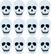 12 PCS Skull Patches - Black White Iron On Sew Gothic