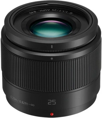 Panasonic LUMIX G 25mm / F1.7 ASPH. Black H-H025-K Lens Near Mint NEW from JP