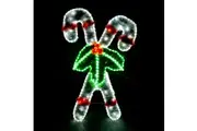 Christmas LED Motif Tinsel Stuffed Double Candy Cane 105x64cm Outdoor Display