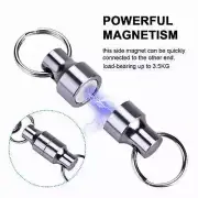 (Single Silver)Magnet Buckle Fly Fishing Magnetic Net Release Clip Hanging EJ