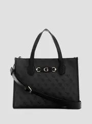 GUESS Women's Black Logo Izzy 2 Tote Bag