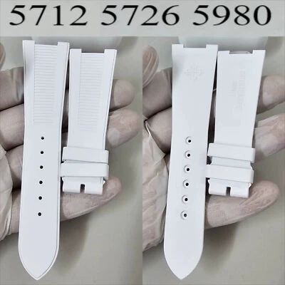 Patek Philippe PP Nautilus 25mm Fluoroelastomer Strap 5712/5726/5980 White