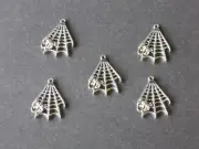 Halloween Spider Web Ornament Pendent Charm 1 1/4" Metal for Mini Tree 601