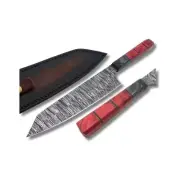 Custom Handmade Damascus Steel Bushcraft Survival Camping Kitchen Chef Knife