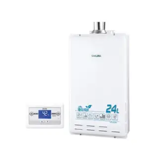 【SAKURA 櫻花】強制排氣屋內大廈型數位恆溫熱水器SH-2470AFE 24L(LPG/FE式 原廠安裝)