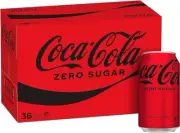 Coca-Cola Zero Sugar Soft Drink Multipack Cans 36 x 375mL-Au