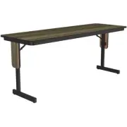 Correll 3/4 High Pressure Folding Seminar Table Panel Leg Colonial Brown Hickory