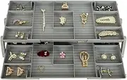 Multi Drawer Storage Organizer | Expandable Multi Levels Makeup Organizer - Makeup Jewelry Desk Storage Holder Cosmetic Divider for Silverware Cosmetics, School Office Kitchen