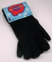 GOOD OLD TIMES WINTER BLACK KNIT PAIR POLAR FLEECE GLOVES - ADULT ONE SIZE